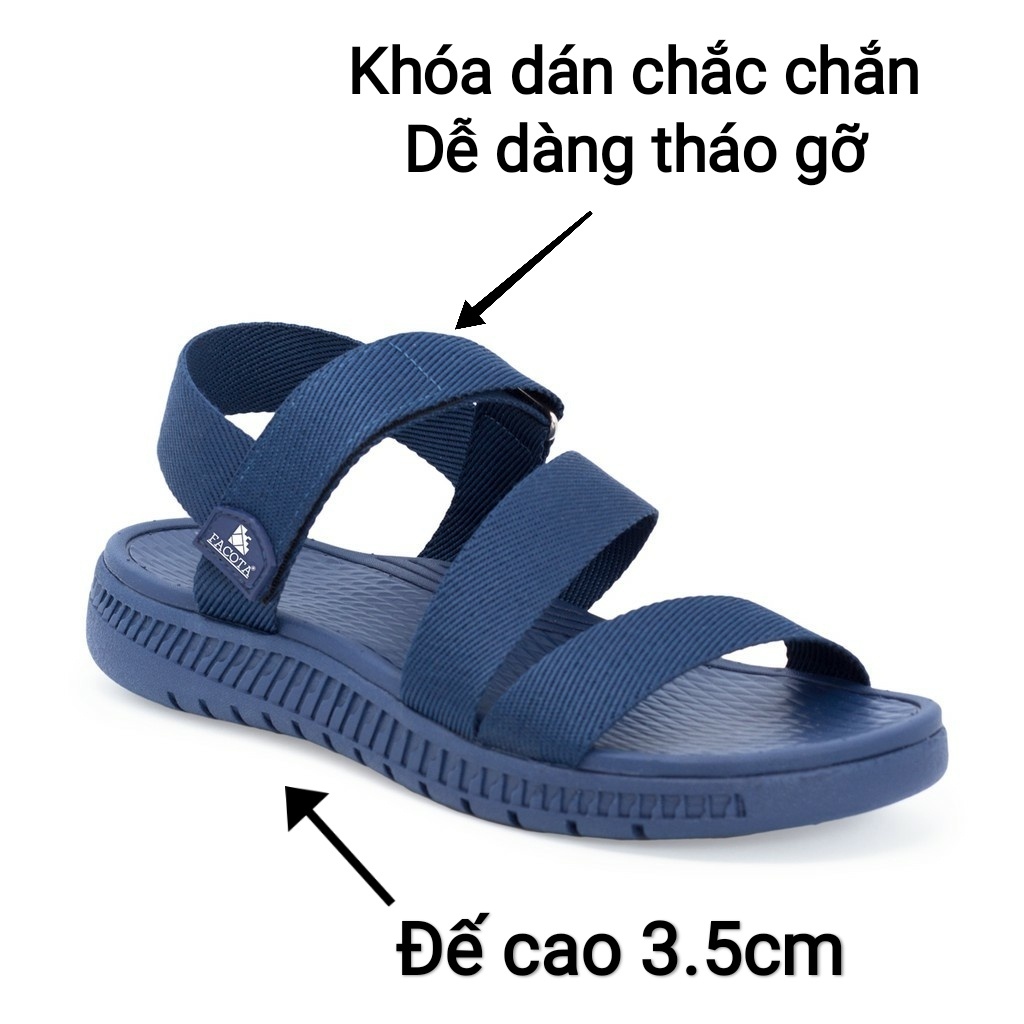 Dép quai ngang nam, giày sandal nữ FACOTA chính hãng xỏ ngón quai dù đi học