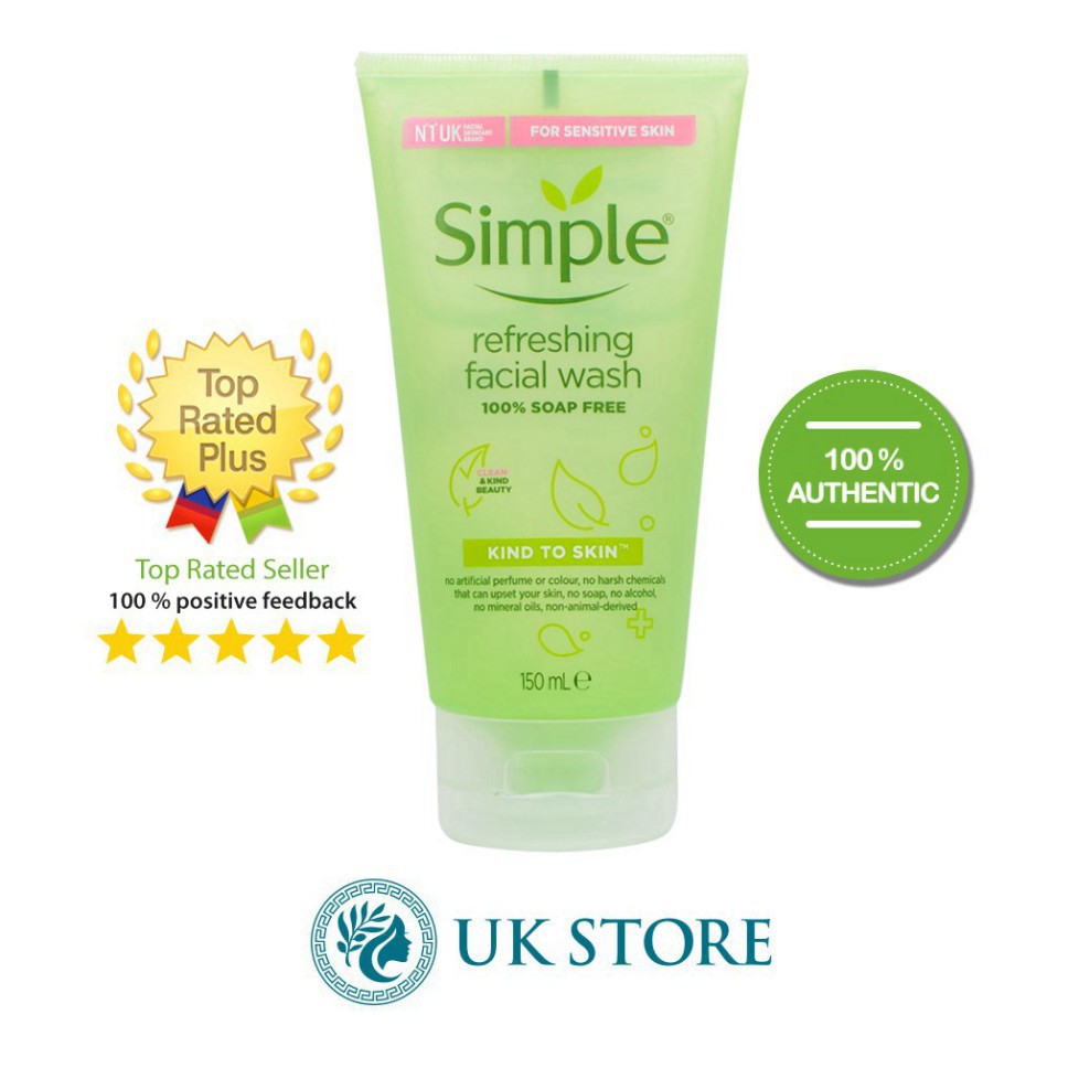 Sữa Rửa Mặt Simple Gel Kind To Skin Refreshing Facial Wash Gel 150ml | BigBuy360 - bigbuy360.vn