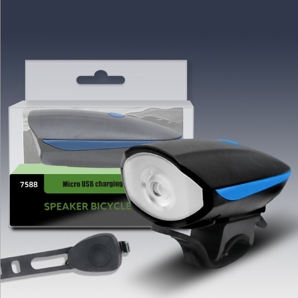 Đèn Còi Xe Đạp Sạc USB 7588 CHỐNG NƯỚC TUYỆT ĐỐI SPEAKER BICYCLE LIGHT | Đèn Sạc Pin USB