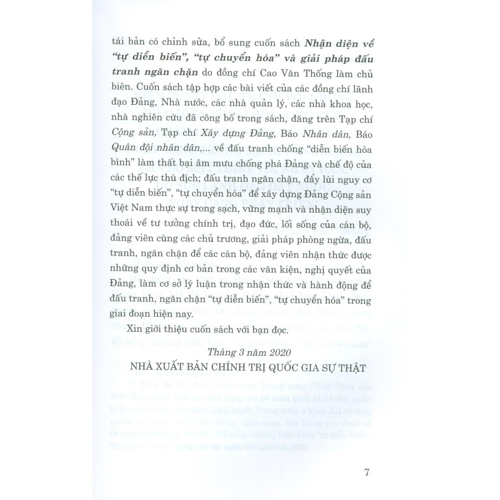Sách - Nhận diện về “tự diễn biến”, “tự chuyển hóa” và giải pháp đấu tranh ngăn chặn | BigBuy360 - bigbuy360.vn
