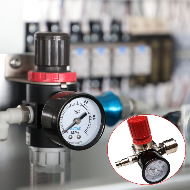 Công Tắc Điều Khiển Áp Suất Khí Nén 3 Lỗ Kèm Đồng Hồ Đo Thay Thế Acc