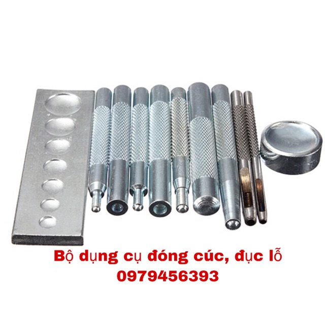 Bộ đóng cúc và đục lỗ 11 chi tiết