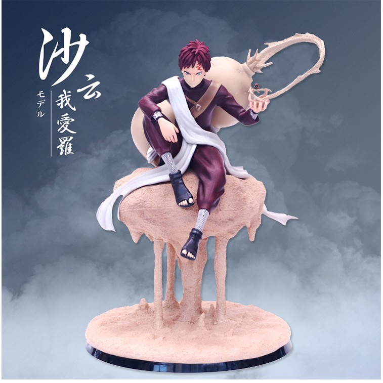 Mô hình Naruto Garra Gara nhất vĩ ngồi trên cát , cao 22cm