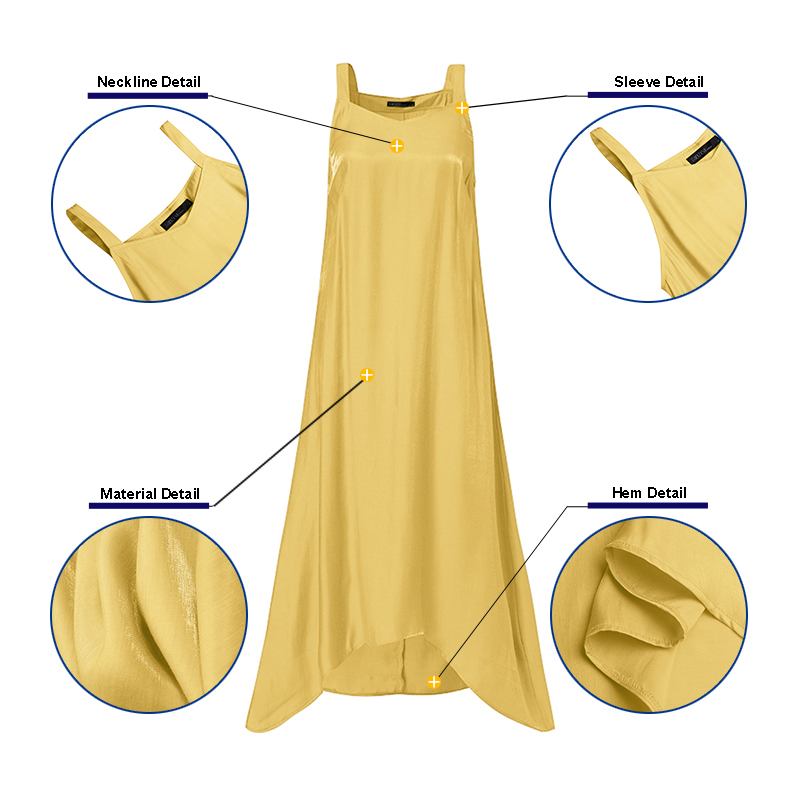 Đầm Dài ZANZEA Dáng Rộng Không Tay Cổ Chữ V Vải Cotton Màu Trơn Cho Nữ | BigBuy360 - bigbuy360.vn