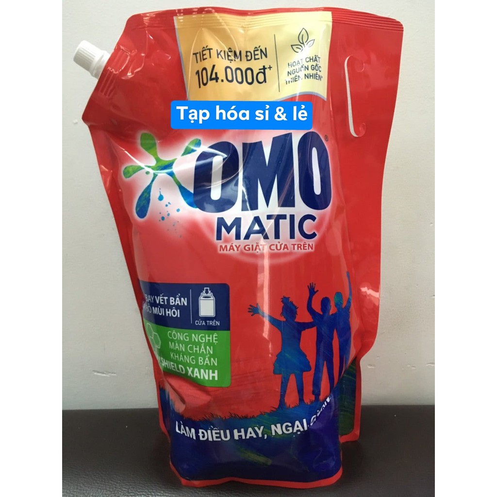 Nước Giặt omo matic đỏ cửa trên túi 4kg