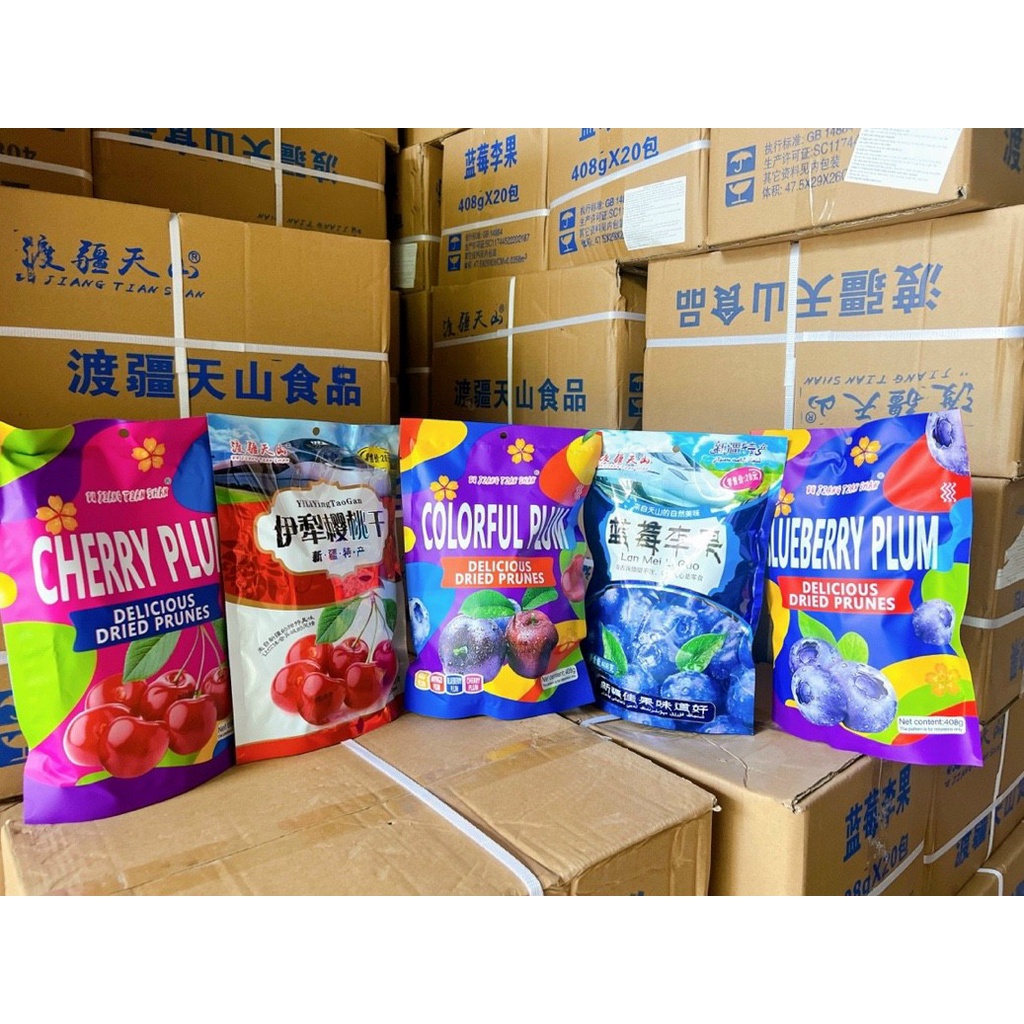 Gói ô mai cherry, ô mai việt quất, ô mai mận - Ăn vặt Green House