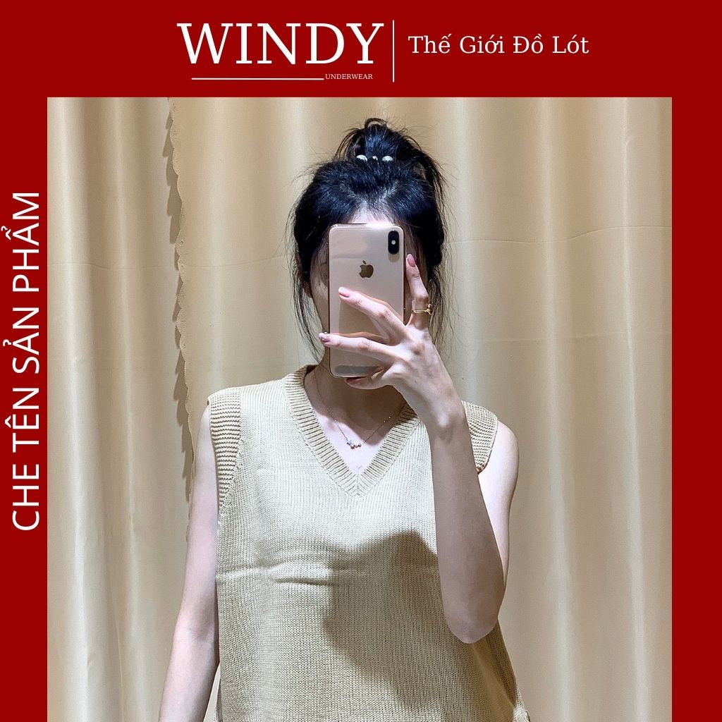 Áo Len Gile Nữ Cổ Tim Xẻ Tà Lệch Vạt Chất Lông Cừu Ấm Thời Trang Thu Đông Windy Secret