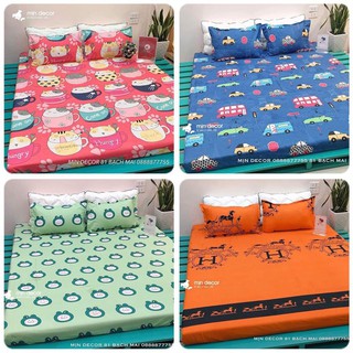Ga Trải Giường 💝 FREESHIP 💝 Drap Giường Cotton 3D Mềm Mịn, Không Bai Xù, Chống Nhăn - Ảnh Chụp Thực Tế 100%