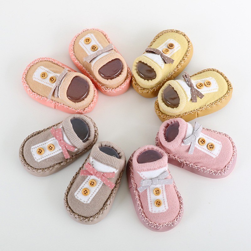 Vớ cotton giữ ấm chống trượt cho bé sơ sinh