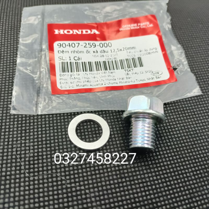 Ốc xã dầu nhớt xe máy Dream, Wave , Future... zin Honda