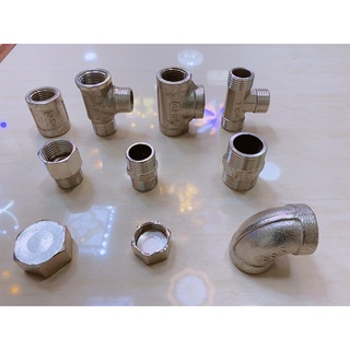 Tê inox, Kép inox, Lơ inox, nắp bịt ren inox 21,27
