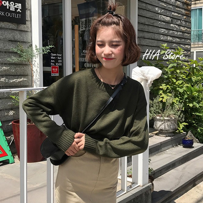 ÁO LEN MISS SUMEY ULZZANG - XANH RÊU