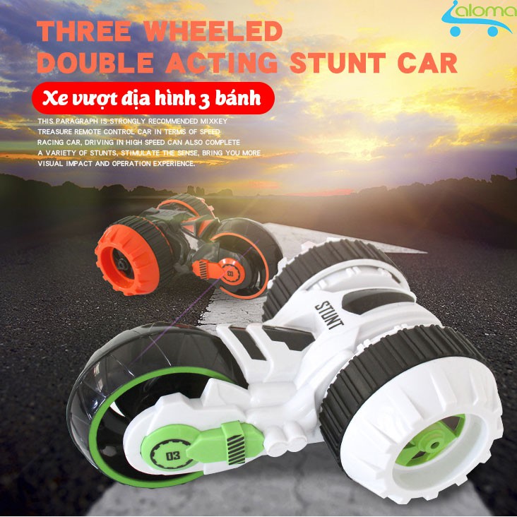 Ô tô vượt địa hình điều khiển từ xa siêu nhanh, siêu khỏe STUNT(Cam, Trắng)