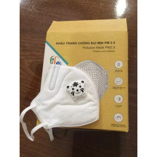 COMBO 5 CÁI KHẨU TRANG CHỐNG BỤI MỊN PM2.5 TRẺ EM KHÔNG MÀNG CACBON (TRẮNG) SAFELIFE VIỆT NAM