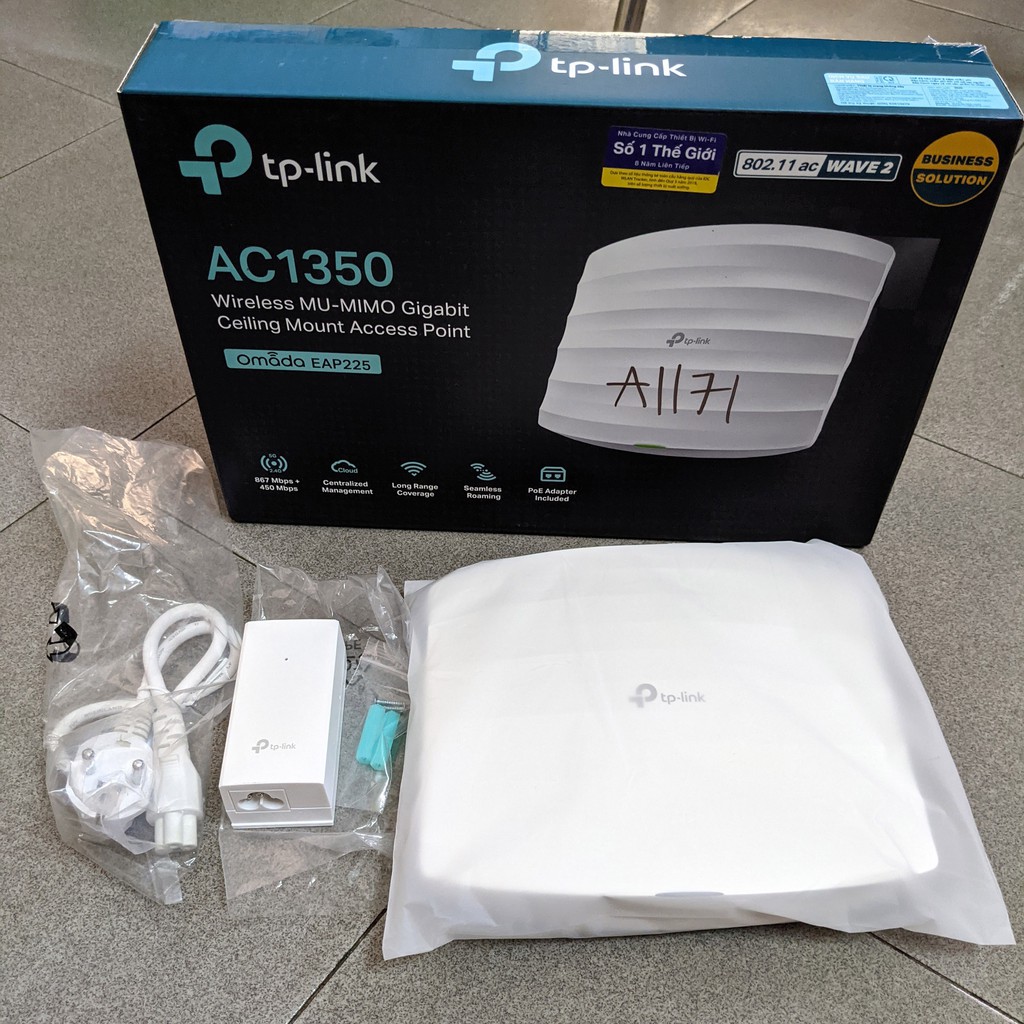 Tplink EAP225 V3.0 Access Point Gắn Trần Wi-Fi MU-MIMO Gigabit AC1350 like new