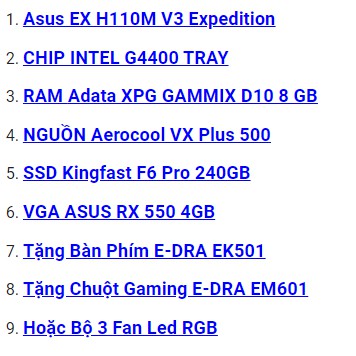 PPC G4400/ H110/ RX 550 4GB/ 8GB/ 240GB/ 500W | BigBuy360 - bigbuy360.vn