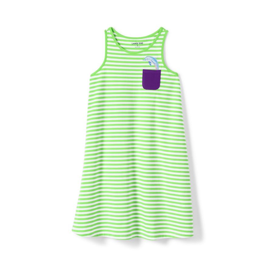 Đầm thun sát nách Lands' End cho bé gái 2-14T D100