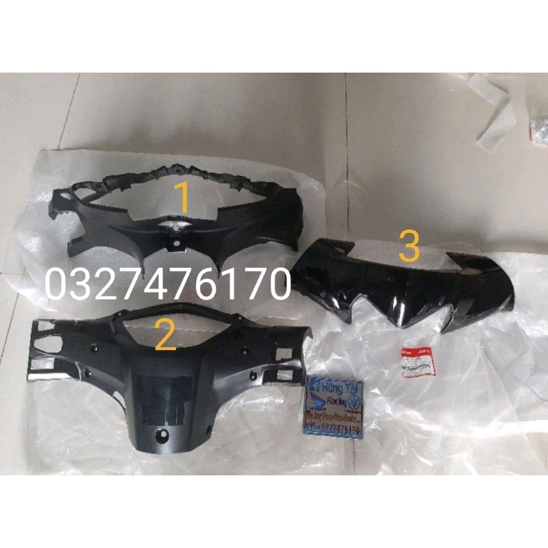 Bộ 3 ốp nhựa võ đầu đèn xe WAVE S110, RSX zin honda