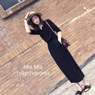 Váy dáng dài xẻ tà có khoá cho con ti