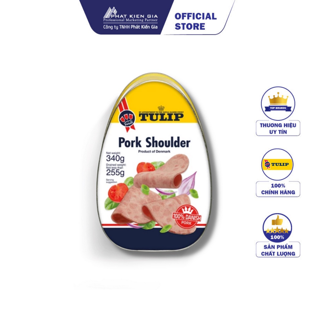 Thịt Hộp Ham Vai Heo Tulip 340g (Đan Mạch)