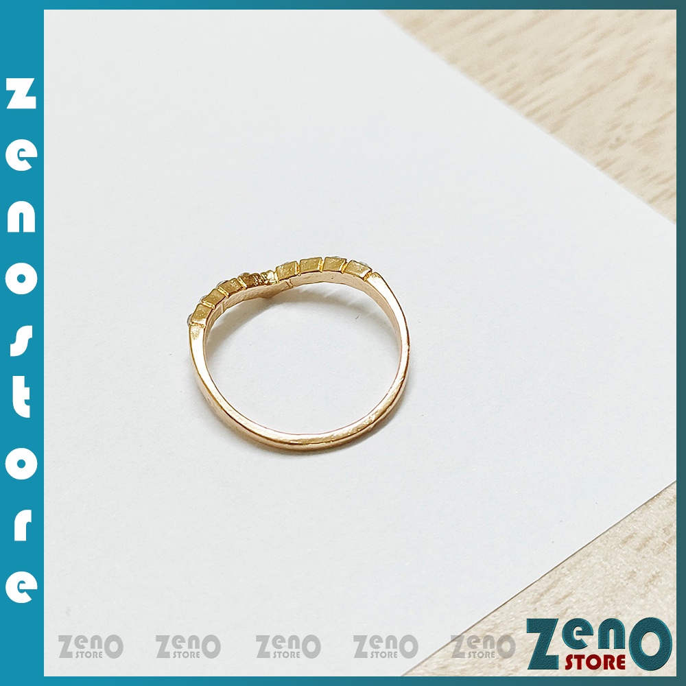 Nhẫn nữ ZenO N01 mạ vàng cách điệu hình trái tim