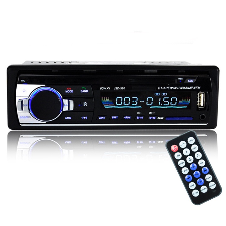 Đài FM Ô tô, máy nghe Mp3 xe hơi, máy nghe nhạc bluetooth JSD-520 Nguồn điện 12V