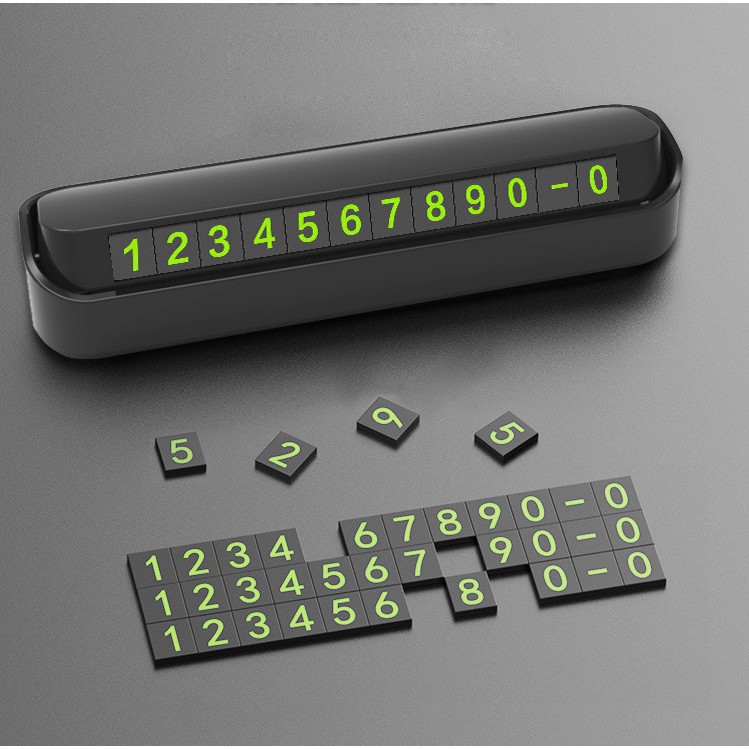Bảng máy ghi số điện thoại gắn Taplo Xe hơi ô tô chất liệu nhựa bền có thể thay đổi số điện thoại tùy ý chữ số dạ quang