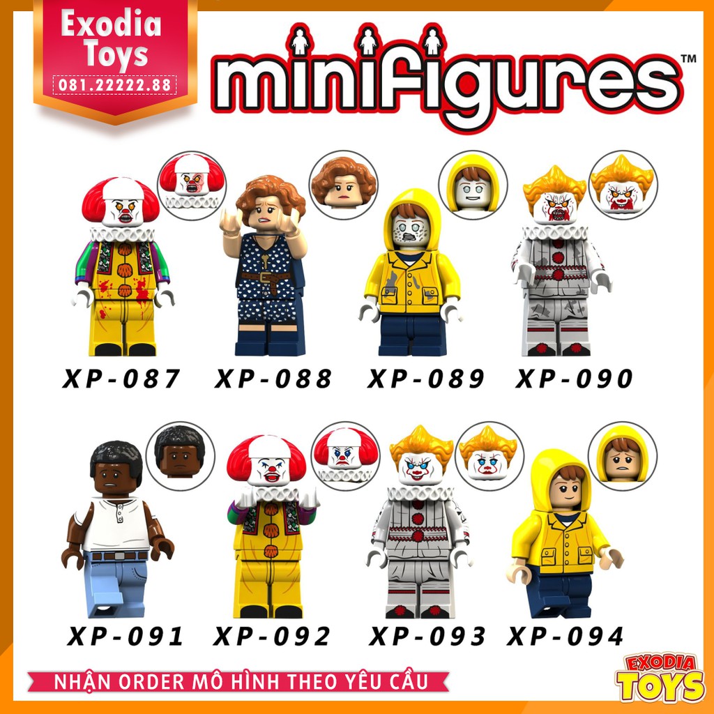 Xếp hình Minifigure Nhân vật phim kinh dị IT Chú Hề Ma Quái - Đồ Chơi Lắp Ghép Sáng Tạo - KORUIT KT1012