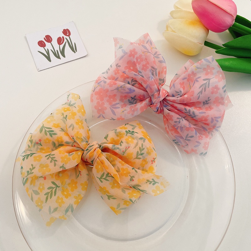 Kẹp Tóc Đính Nơ Hoa Nhỏ Kiểu Hàn Quốc Dễ Thương Cho Bé Gái