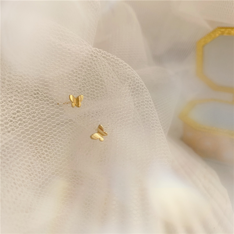 Hoa Tai Con Bướm Cute Butterfly Earrings Korea Simple Gold Stud Earring Ear Studs Women Jewelry Gift