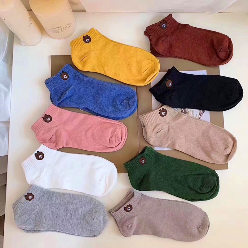 Vớ Cotton Cổ Ngắn Họa Tiết Hoạt Hình Dễ Thương Dành Cho Nữ