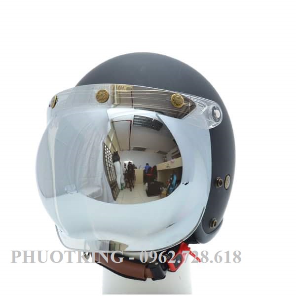 Kính Bubble Bulldog - Royal gắn mũ bảo hiểm 3/4 có khuy bấm chính hãng