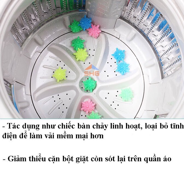 COMBO 10 BÓNG GIẶT GAI NHÍM CAO CẤP, KÍCH THƯỚC 5 CM, CHẤT LIỆU MỀM DẺO