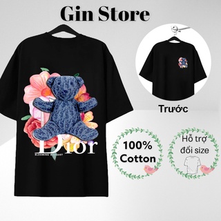 Áo thun gấu dlo - vải cotton cao cấp nam nữ - đen và trắng