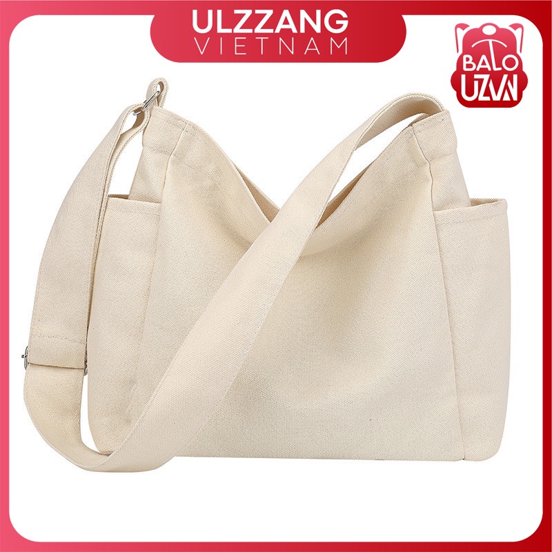Túi tote vải, túi học thêm canvas đeo chéo đựng đồ thời trang cho học sinh sinh viên in hình phong cách Hàn Quốc TC