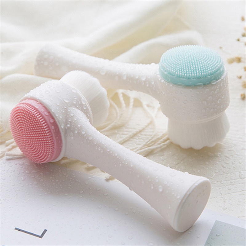 Máy rửa mặt 2 đầu giúp làm sạch bụi bẩn, tế bào chết phong cách Hàn Quốc