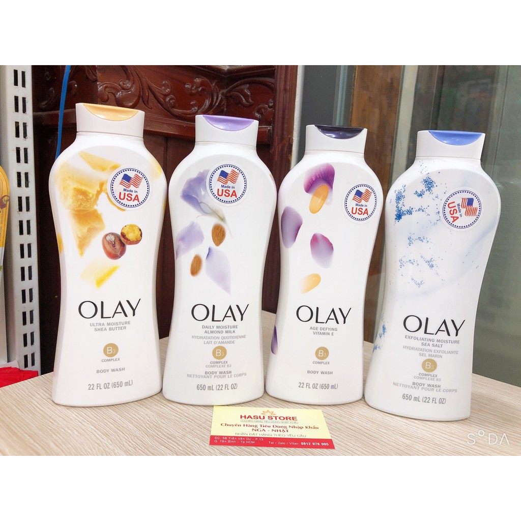 (Đủ mùi) Sữa tắm Olay 650ml (Mỹ)
