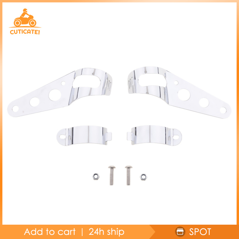 [CUTICATE1]Universal Motorcycle Streetfighter Headlight Brackets Chrome