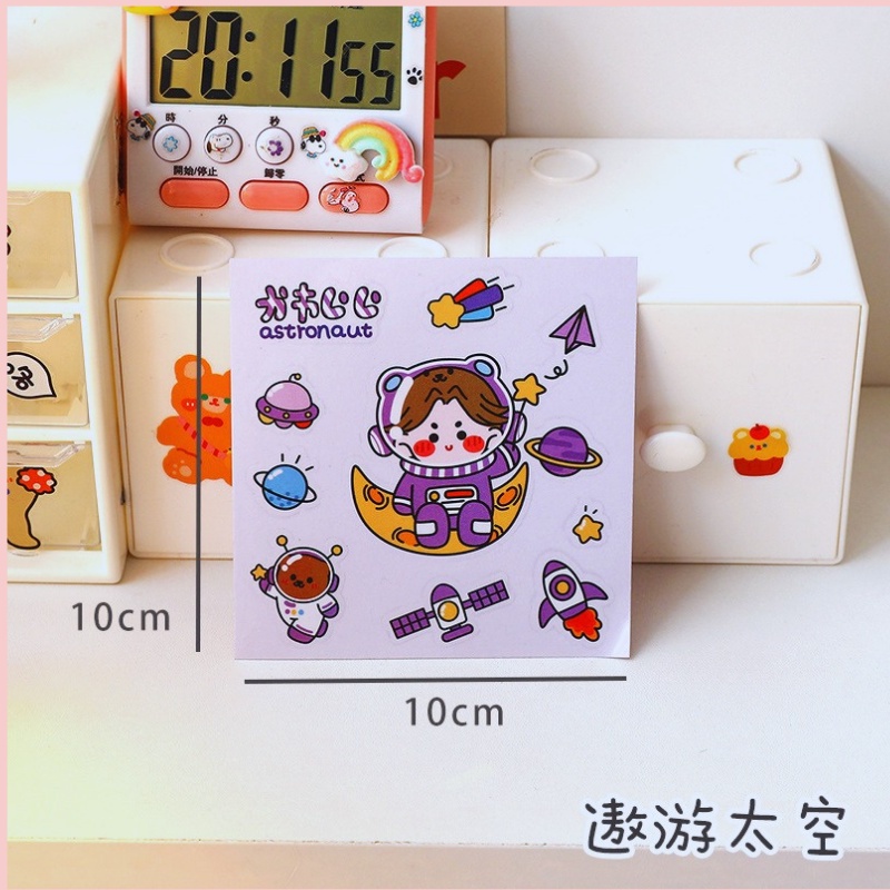 Sticker 2D, 3D dán dễ thương cute trang trí bình nước, hộp cơm-BlueStore