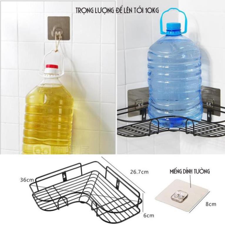 Kệ Góc Khung Sắt Treo Dán Tường Nhà Tắm Phòng Bếp Siêu Chắc FUJIKA