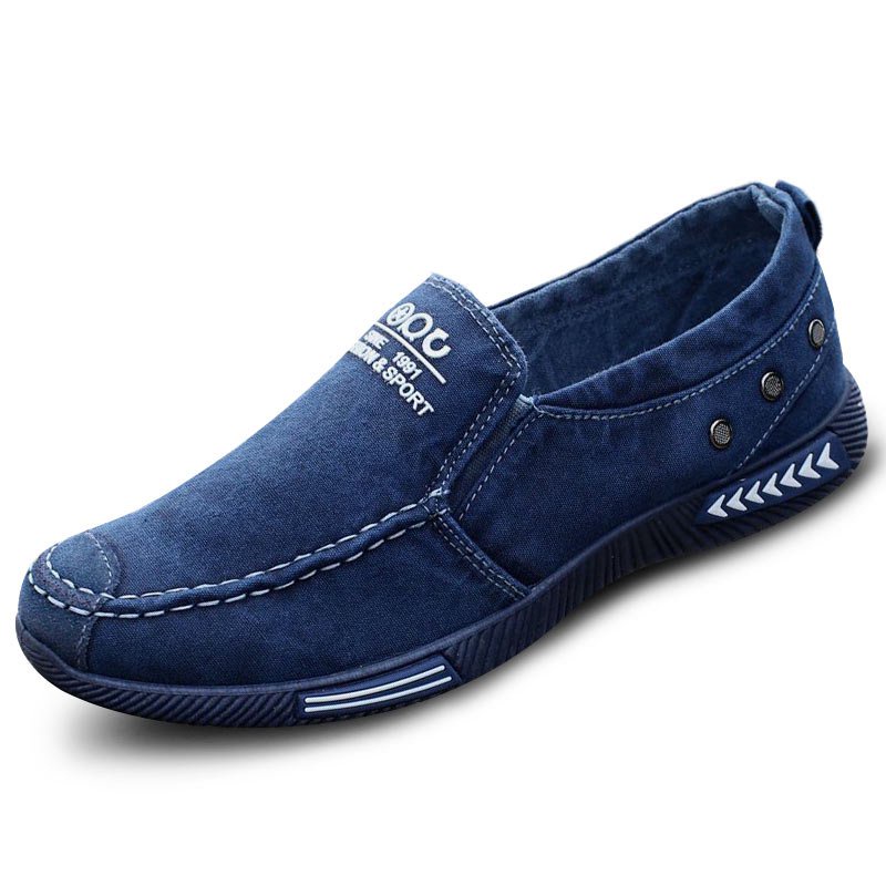 Giày Lười Vải Jeans Thời Trang Cho Nam