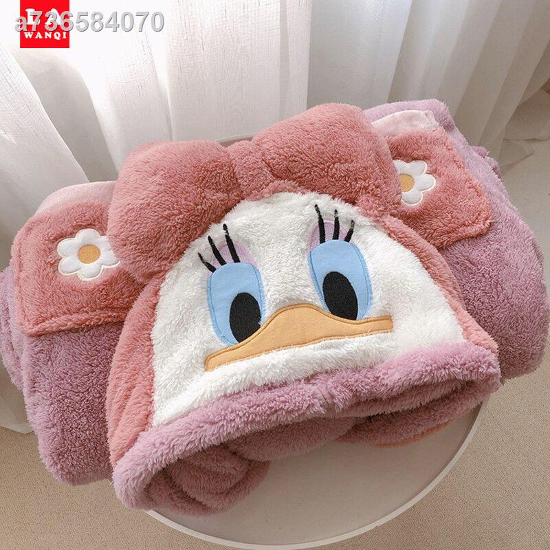 ❆❁Áo choàng tắm dáng dài chất liệu nhung dày dặn hoạ tiết vịt Donald | BigBuy360 - bigbuy360.vn