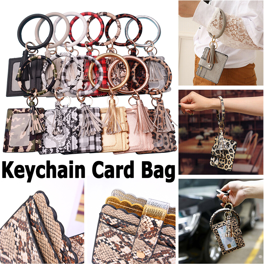 QQMALL Women Keychain Card Bag Mini Card Wallets Wristlet Bag Bracelet Snake Fashion Bangle Multifunctional Girls Coin Purses