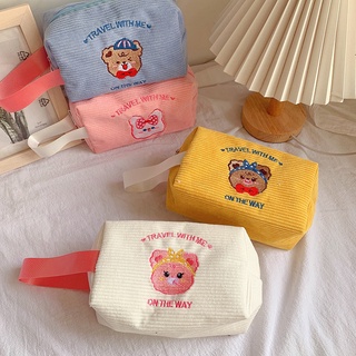 Hộp Bút Vải Xinh Xắn, Bóp Viết Canvas Nhiều Ngăn Có Nút Gài, Túi Màu Pastel Cho Nữ Và Bé Gái QUTI HBV22