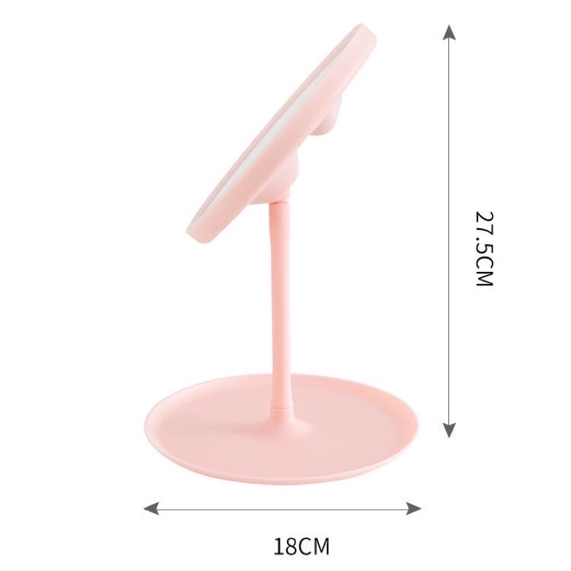 Gương trang điểm để bàn - đèn led kèm sạc