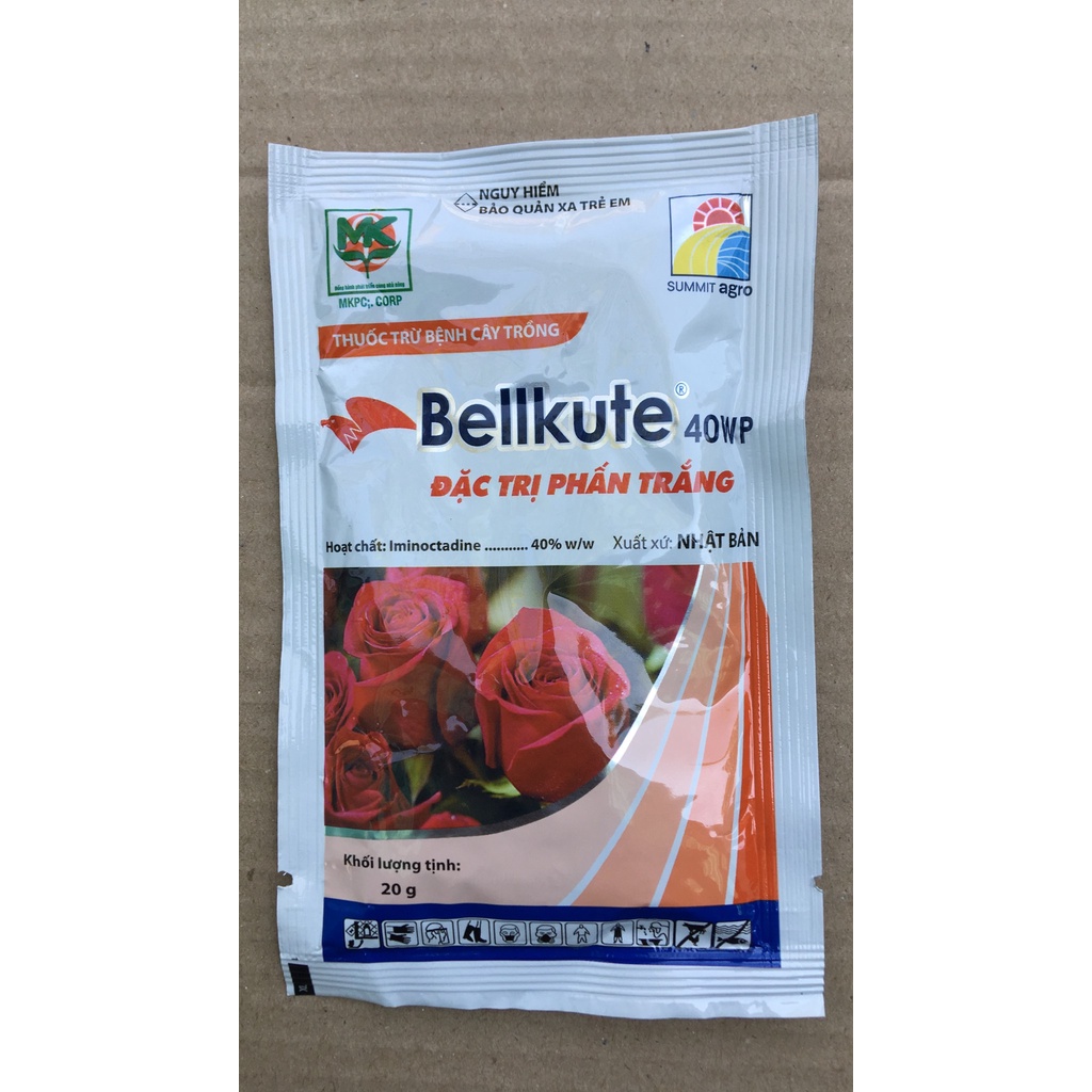 Bellkute 40wp gói 20gr đặc trừ phấn trắng Hoa Hồng & Dưa Bầu Bí