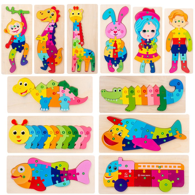 Đồ chơi gỗ tranh ghép nối 10 số ghép cho bé giúp bé phát triển tư duy ghép xếp hình