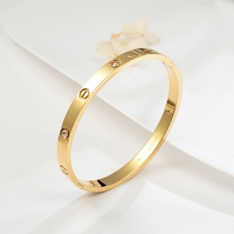 Vòng đeo tay bằng titan màu vàng hồng từ tính độc đáo thiết kế đơn giản hợp thời trang cho nữ