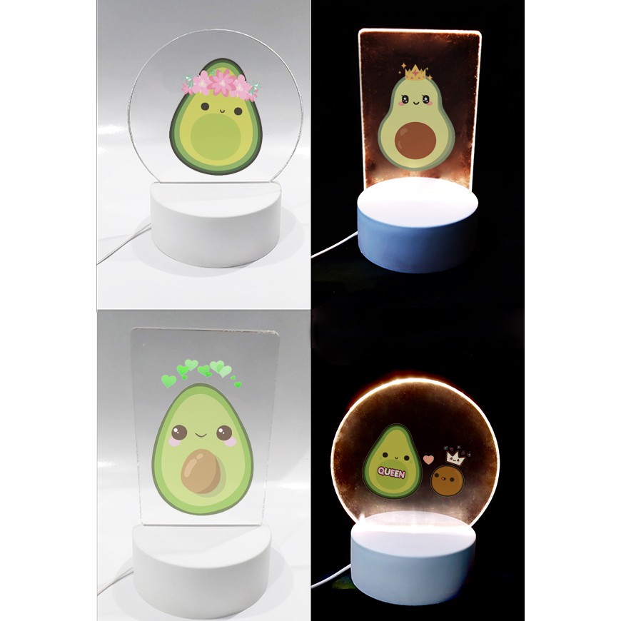 Đèn Led 3D quả bơ DLI11 Đèn Ngủ 3D avocado Sáng Tạo cute dễ thương