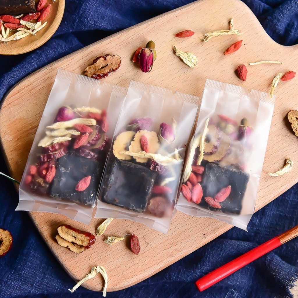 đường nâu 1 viên dùng thử đặc biệt combo 1 gừng + kì tử + táo đỏ_trathaomocsi